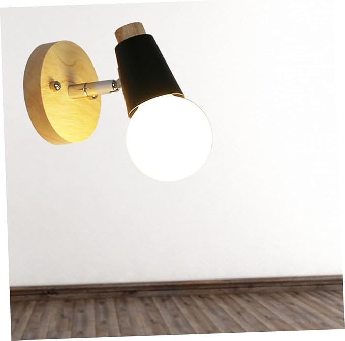 Minimalist Black Solid Wood Wall Lamp Wall Sconce Decorative Lighting for Bedroom Living Room Staircase Space Saving Mounted Fixture Without Bulb Nordic Modern Art Decor