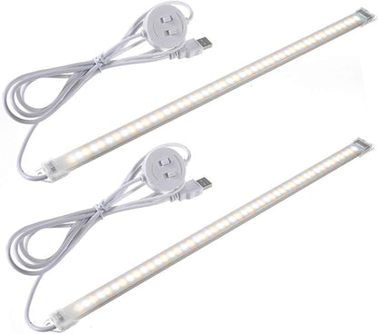 Dimmable Under Cabinet Lighting, Portable USB Reading Strips Craft Light Eye-care LED Desk Reading Lamp Light Great for Craft Table,Pianos,Music Stands,Kitchen,Wardrobe,Shelf,Drawer (warm&cool)