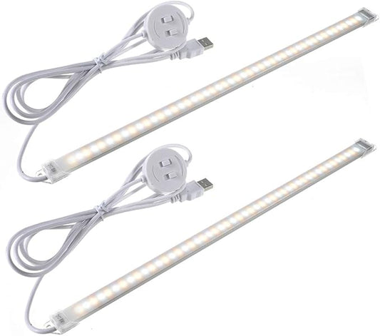 Dimmable Under Cabinet Lighting, Portable USB Reading Strips Craft Light Eye-care LED Desk Reading Lamp Light Great for Craft Table,Pianos,Music Stands,Kitchen,Wardrobe,Shelf,Drawer (warm&cool)