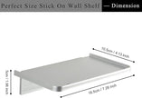 Acrylic Floating Wall Shelves - Small Stick-on Wall Mounted Phone Shelf Holder Wipes Rack Smart Speaker Shelf for Bathroom,Kitchen,Toilet,Bedroom,Office - Sliver