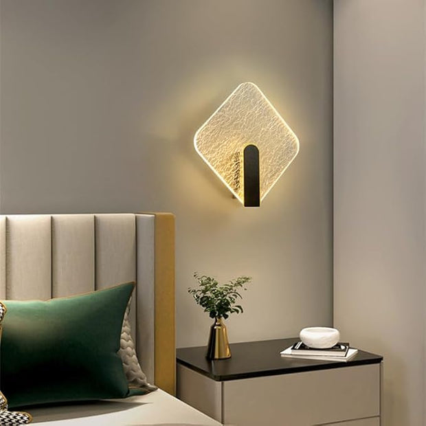 Acrylic Wall Lamp Modern Bedroom Bedside Lamp Minimalist Corridor Aisle Stair Light Study Living Room Background Wall Sconces Indoor Decoration (Diamond)