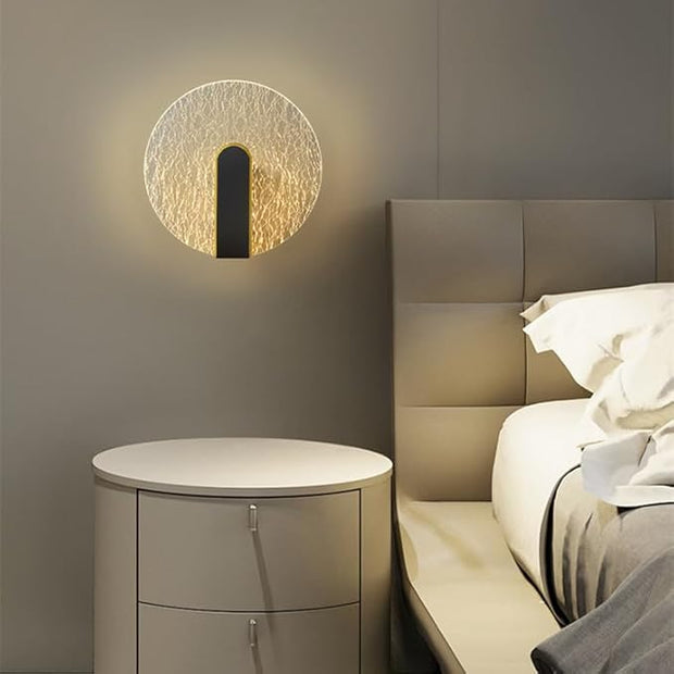 Acrylic Wall Lamp Modern Bedroom Bedside Lamp Minimalist Corridor Aisle Stair Light Study Living Room Background Wall Sconces Indoor Decoration (Round)
