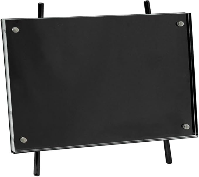 Isaac Jacobs 4x6 Black Magnetic Acrylic Metal Easel Frame (4x6 Horizontal) (Black)