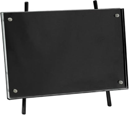 Isaac Jacobs 4x6 Black Magnetic Acrylic Metal Easel Frame (4x6 Horizontal) (Black)
