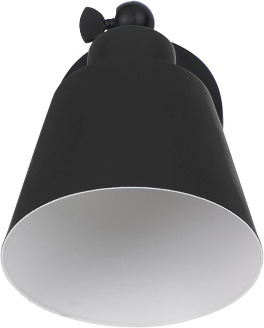 Nordic Modern Wall Light with Wood Accent Simple Stylish Hanging Wall Lamp for Bedroom Corridor and Bedside Metal Frame Elegant Minimalist Black Finish Bulb Not Included