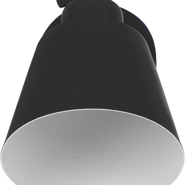 Nordic Modern Wall Light with Wood Accent Simple Stylish Hanging Wall Lamp for Bedroom Corridor and Bedside Metal Frame Elegant Minimalist Black Finish Bulb Not Included