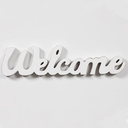 Rustic Wooden Outdoor Welcome Sign for Front Door 15", Wall Hanging White Letter Sign, Farmhouse Entryway Decor for Table, Christmas Signs for Home Decor Living Room Wedding Thanksgiving