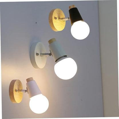 Minimalist Wall Sconce Solid Wood Light Fixture for Bedroom Living Room and Bathroom Stylish White Design for Home Decor No Bulb Included