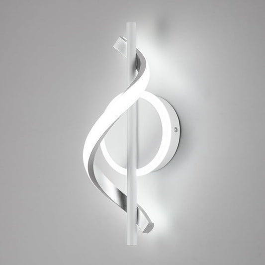 LED Wall Sconces Indoor, 12W LED Wall Lights, Modern Spiral Wall Lamp, 6000K Cold White Wall Mount Light Fixture for Stairs Living Room Bedroom Aisle Hallway (Cool White, White)