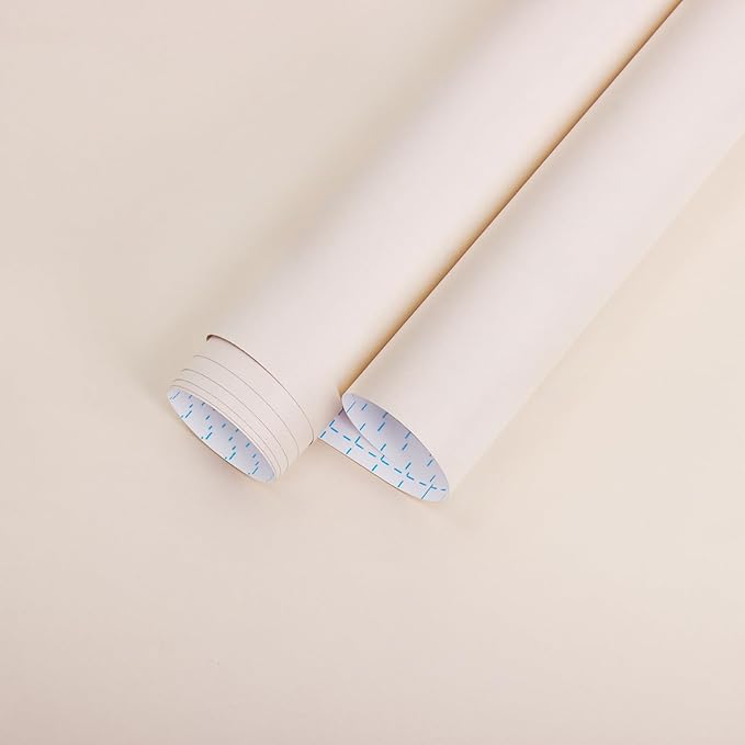 Peel and Stick Wallpaper Solid Color Nude Contact Paper Matte Wall Paper for Bedroom Bathroom Beige Wallpaper Removable Self-Adhesive Kitchen Wall Decor Vinyl Roll 17.3