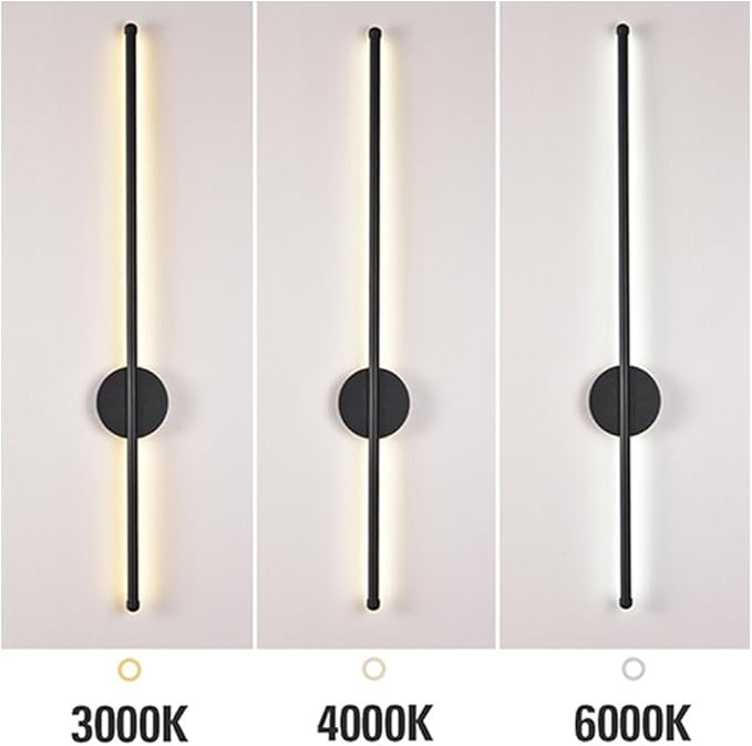 Nordic LED Linear Wall Sconce - Minimalist Aluminum Light for Living Room, Bedroom, and More(Black,100cm)