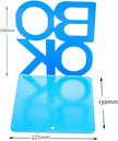 Book Ends - Decorative Metal Book Ends Supports for Bookrack Desk,Books, Unique Appearance Design,Heavy Duty (Blue, 2 Pair)