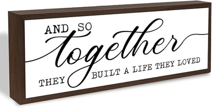 Together They Built A Life They Loved Sign Sign, Modern Farmhouse Home Decors, Living Room Decoration for Shelves, Family Room Decors, Master Bedroom Decor, Desk Decor Art, Housewarming Gift