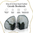 Nature's Decorations Green Agate Bookends – A+ Grade Geode Heavy Duty Decorative Stone Crystal for Shelves & Bookcases, Natural Polished Bookshelf Decor, 1 Pair 4-6Lbs