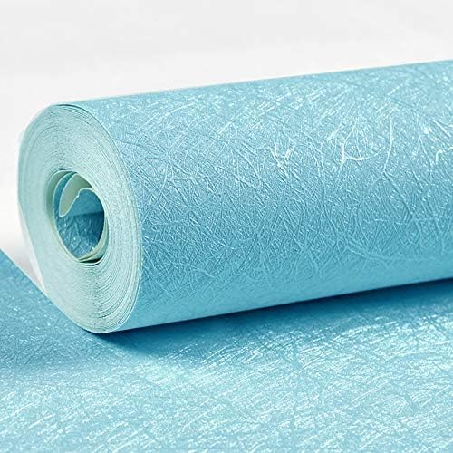 MelunMer Blue Peel and Stick Wallpaper 197In L 15.7In W Self Adhesive Removable Wallpaper for Bathroom/Bedroom Modern Contact Paper Silk Textured Blue Contact Paper for Cabinets Shelf Waterproof