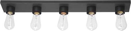 Globe Electric 5-Light Vanity Light, Matte Black, Modern Glam, Bathroom Fixture, Horizontal Vertical Mount, 52088