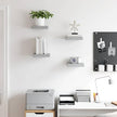 Concrete Grey Honeycomb MDF Metal Frame Wall Shelf Set of 4, Floating Shelves for Modern Home Decor with Matte Finish and Sturdy Storage