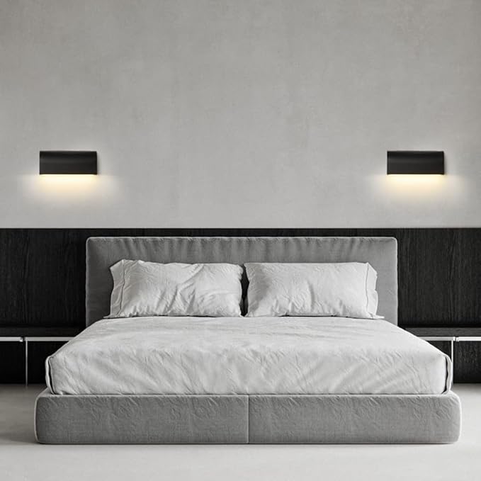 LED Rectangle Wall Light Modern Wall Sconce Lamp, Minimalist Wall Sconces Indoor Lighting Fixtures for Living Room Bedroom Bedside, 4000K Natural White Wall Wash Lights