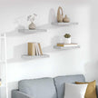 Wall Shelf Set of 4 Concrete Gray Honeycomb MDF Metal Small Floating Shelves for Living Room Office Modern Display Storage