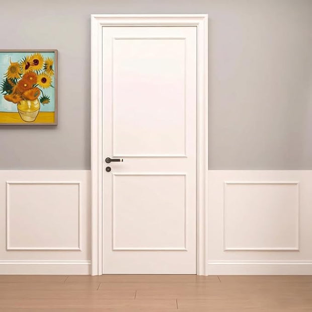 Maydos Wall Moulding Trim, Paintable Stiff Chair Rail Panel DIY Molding Wainscoting Panels for Interior Home Décor Living Room Bedroom Door Accent Wall - Installed with Glue, 1.2"(w) x 45"(L), 8pcs