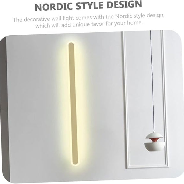 Modern LED Wall Light Fixture Minimalist Backdrop Light for Bedroom Living Room Corridor Durable Iron Construction Warm Light Home Decoration
