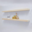Homeforia 60 inch Wood Floating Shelf, High End Solid Natural Long Wood Shelf for Wall 60 inches, Unfinished Wooden 60inch Large Floating Shelves, Heavy Duty Bracket, 60 X 6.5 X 1.75 in, Set of 3