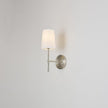 Globe Electric 51858 Clarissa 1-Light Wall Sconce, Brushed Nickel, White Fabric Shade, Bulb Not Included