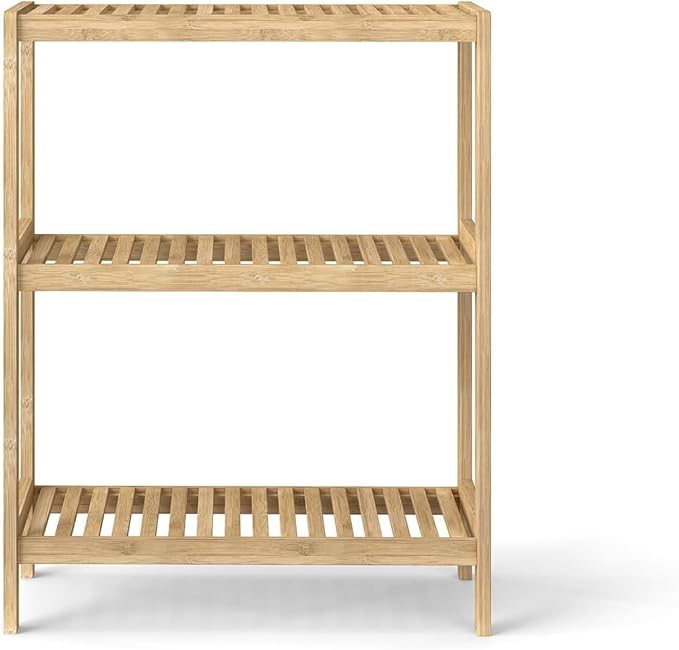 Bamboo Shelf Bathroom 3-Tier Storage Shelves Stand Rack Multifunctional Shelving for Bedroom Kitchen Living Room