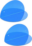 ROYALITA Small Acrylic Shelves Room Decor Floating Shelves (2-Pack, 8-inch Diameter) - Wall Mounted Display Stand for Plants, Toys, Makeup, and More - Ideal for Home and Office, Blue