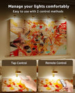 Wireless Rechargeable Above Picture Lights for Wall, 3 Pack 2600mAh Battery Art Light for Paintings Cordless Over Photo Frame Lights LED Gallery Lamp Remote Magnetic Puck Lighting for Poster Artwork