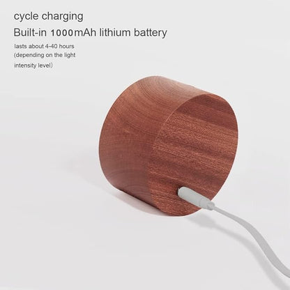Wooden Magnetic Wall Sconce,Wireless Led Wall Mounted Reading Lights USB Rechargeable Light Stepless Dimming Night Lights Magnetic Cabinet Light,Lamps for Kid Study Bedside (Sapele)