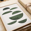 Nationcog Modern Watercolor Green Beige Minimalist Art, Mid-Century Contemporary Wall Decor, Large Abstract Retro Home Accent, Handmade Gift (Unframed) (24x36)
