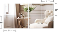 Vlush Home Gym Mirror Tiles 11'' x 11'' x 8PCS Full Body Mirror Full Length & Wall Mounted Mirrors Decorative for Home Gym, Door, Bedroom & Bathroom