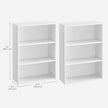 VASAGLE Set of 2 Bookshelves, 23.6 Inches Wide, 3-Tier Open Bookcases with Adjustable Storage Shelves, Floor Standing Units, Cloud White ULBC163T14-2