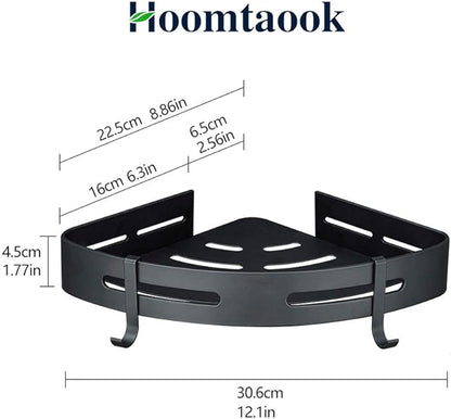 Hoomtaook Adhesive Corner Shelf Bathroom Shower Caddy Organizer for Kitchen Toilet No Drilling 2-Tier Bathroom Corner Shelves Shower Caddies