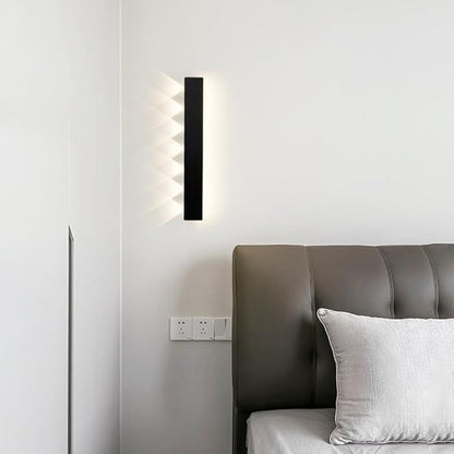 LED Wall Light, Ultra-Thin Black Metal Sconce with Mini Spotlight, Up and Down Lighting for Bedroom, Living Room, and Hallway - 3000K Warm White(40CM)