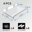 4-Pack Clear Acrylic Floating Shelves with Adhesive & No-Trace Nails - Ultimate No Drill Wall Mounted Display & Storage Organizer for Bathroom, Bedroom, Living Room, Office, 7.87