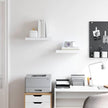 White Honeycomb Floating Wall Shelf Set of 2, Modern MDF and Metal Shelves 15.7 x 9.1 in, Invisible Mounting System for Display and Storage