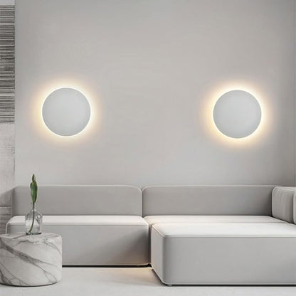Wall Sconces Modern Light Fixture White/Black Round Disc Wall Sconce Indoor Decorative Wall Light Creative Minimalist Lighting for Living Room Stairs Bedroom Aisle Bathroom Bedsid