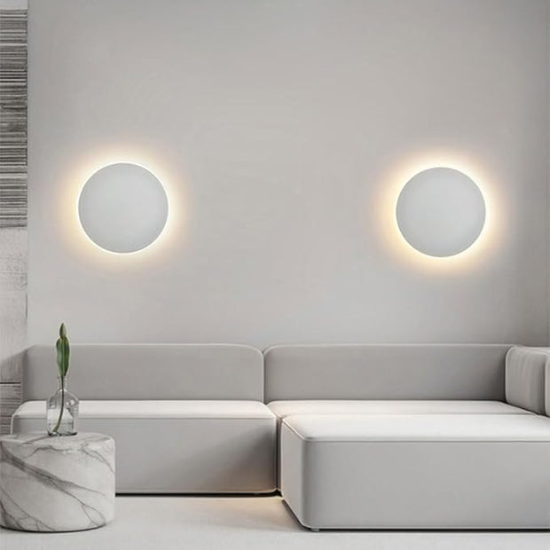 Modern LED Wall Sconces, 3000K Warm White Round Disc Shape LED Wall Light, Minimalist Indoor Mounted Lamp for Bedroom, Bathroom, Living Room, Hallway, Corridor