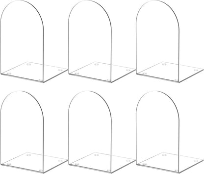 Acrylic Bookends 6 Pieces, Book Ends for Shelves, Clear Bookends for Shelves, Transparent Book Organizer for Desktop, Shlef Book Stopper for Home Office