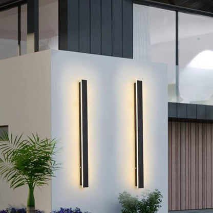 Hardwired Modern 32" LED Wall Sconce Light, Thin Slim 2" Wide, Matte Black Aluminum Fixture, Warm/Neutral/Cool White, Mounted Lamp for Bedroom, Living Room, Hallway – Electrical Installation Required