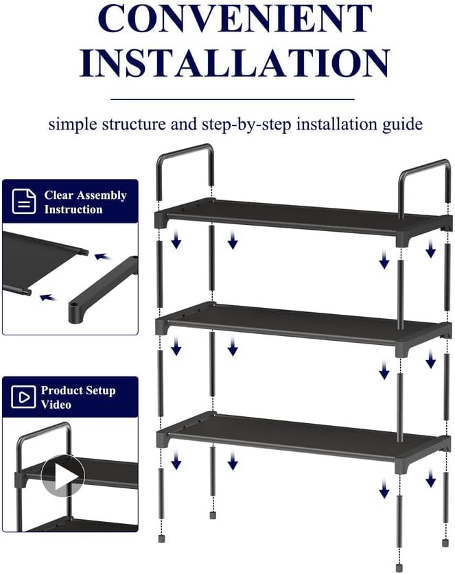 Kitsure Shoe Rack for Closet, Sturdy Shoe Storage for Entryway, Space-Saving Shoe Rack Small and Shoe Shelf, 27.6