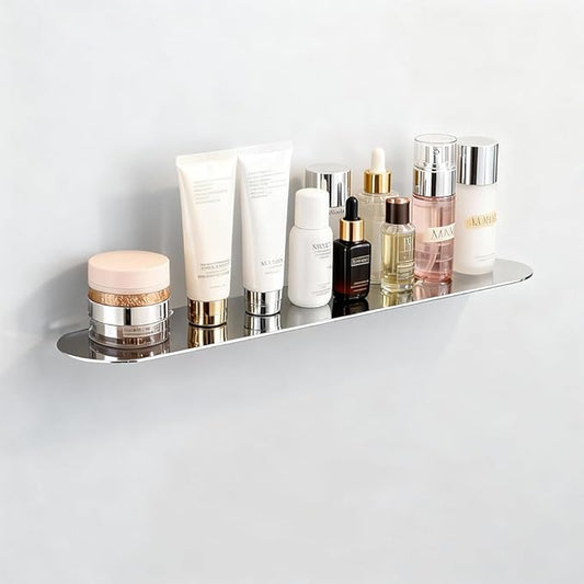 304 Stainless Steel Shelf Bathroom Shower Floating Shelves Wall Mounted Shower Caddy Basket Shelf Storage Organizer Shelves for Bathroom, Kitchen, Silver,19.7 Inch/ 50 cm