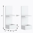 2-Tier White Floating Wall Shelf, 20x8x6 Wall-Mounted Wooden Beside Shelf/Nightstand for Home Décor, Plants, Cosmetics, Bathroom, Kitchen, Bedroom Storage (White with Box)