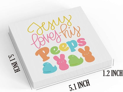 Religious Easter Decorations Easter Table Decor Peeps Decorations Jesus ter Decorations Easter Table Decor Wooden Box Sign for Home Office Bedroom Living Room Desk Shelves