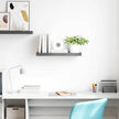 High Gloss Grey Floating Wall Shelf with Honeycomb MDF and Metal Frame, Modern Design for Living Room Bedroom Office, Strong Weight Capacity, Easy Installation Mounting Kit