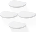 Small Wood Floating Shelves (4-Pack, 8-inch Diameter) - Round Sturdy Invisible Wall Mount Display for Small Plants,Toys,Bathroom,Living Room Storage & Modern Rustic Décor (White)