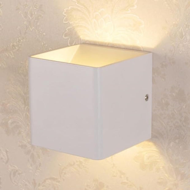 Modern Wall Light Small 7W LED 3000K Warm Light Fixtures Indoor Up Down Wall Wash Lamp Minimalist Wall Sconce Lighting for Living Room Bedroom Hallway Corridor Stairs(White)