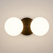 Black Bathroom Vanity Light Fixtures: Modern Wall Scones With 2 Milk Glass Shades - Globe Makeup Lighting Fixture over Mirror - Brass Ball Powder Room Vanities Lights for Hallway Bedroom Bulb Excluded